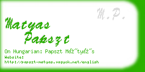 matyas papszt business card